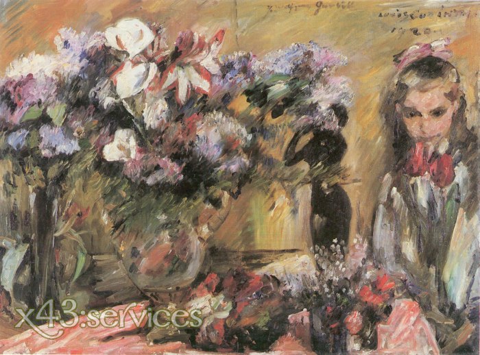 Lovis Corinth - Blumen und Tochter Wilhelmine